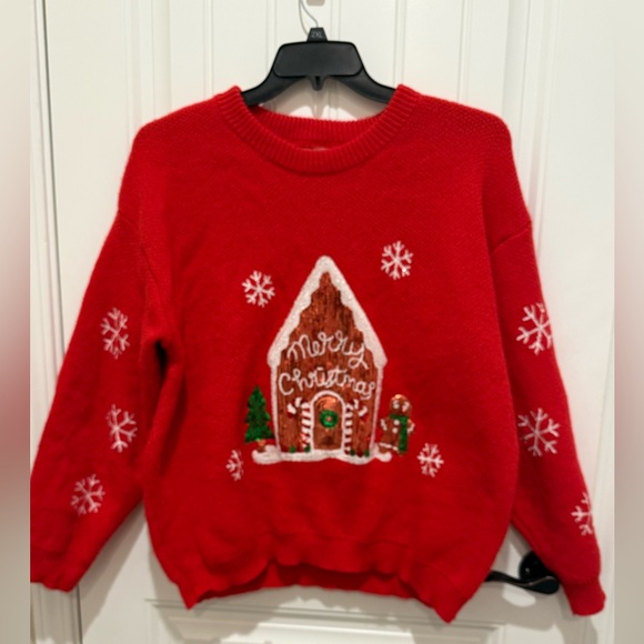 BiBi Sweaters - BiBi Sequin Christmas Crewneck Sweater